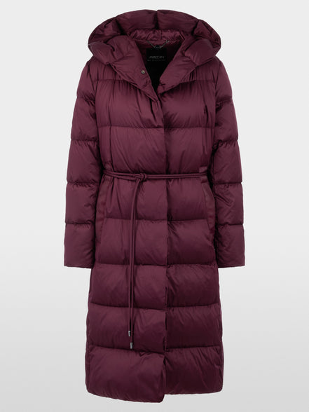Long down coat with hood