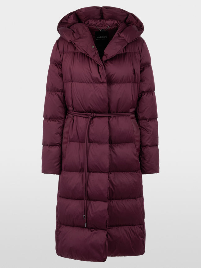 Long down coat with hood