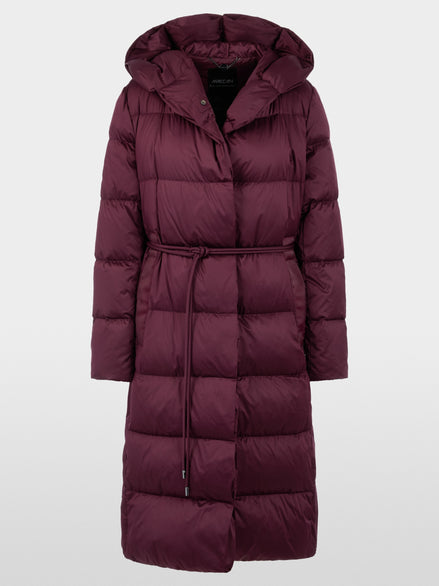 Long down coat with hood