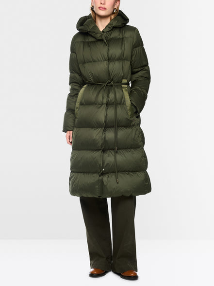 Long down coat with hood