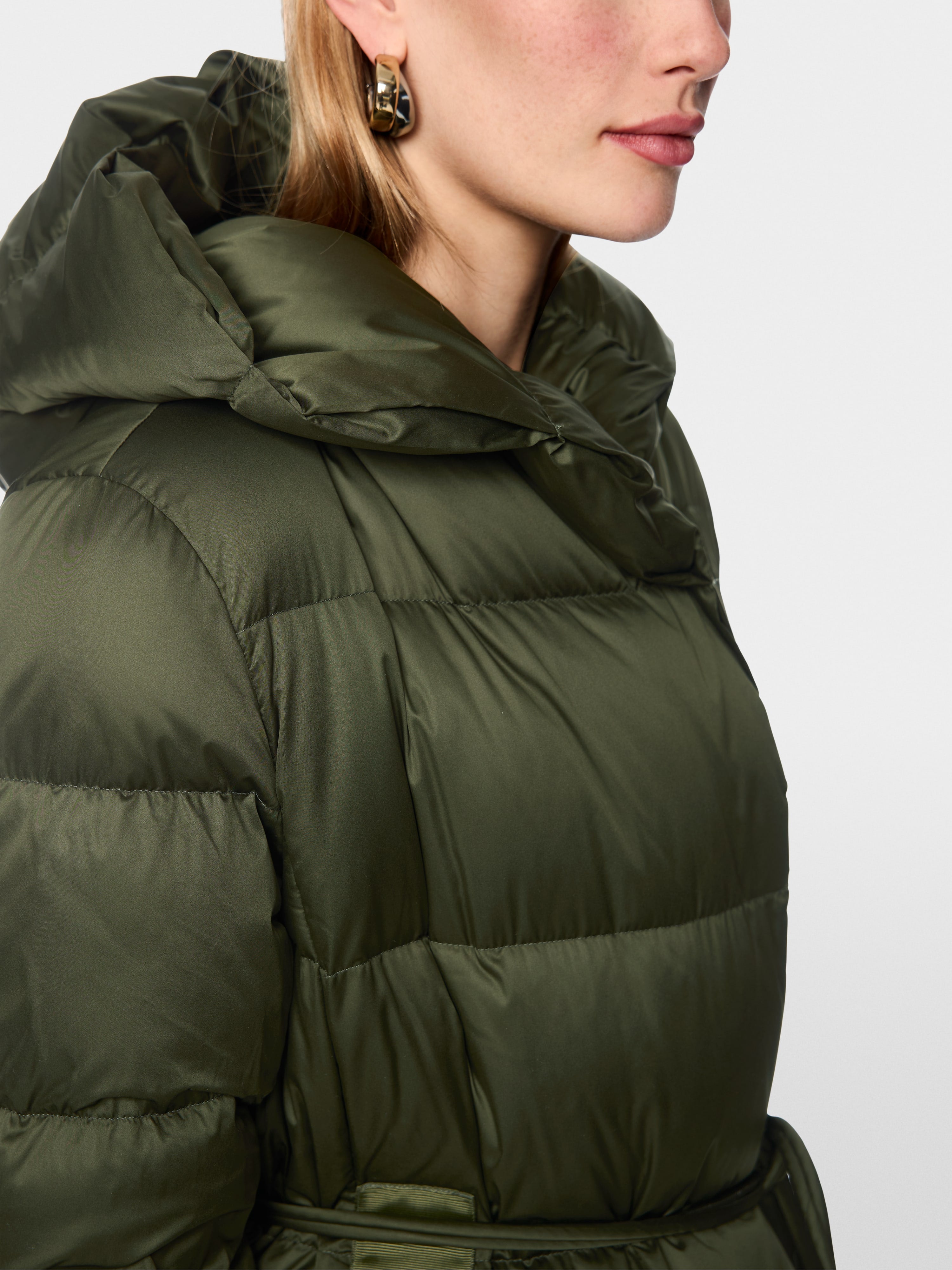 Long down coat with hood