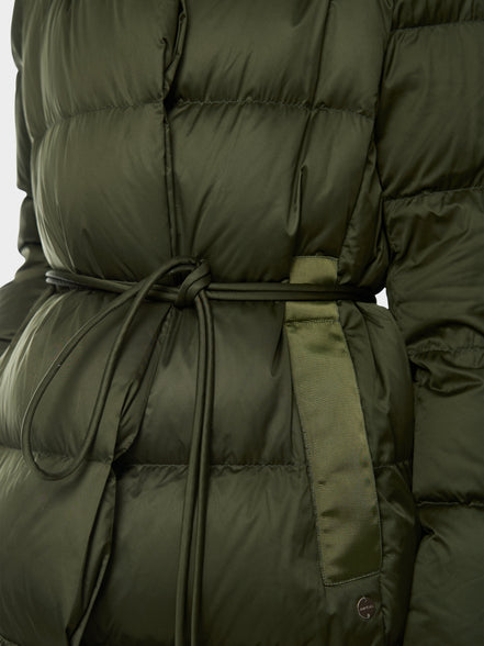 Long down coat with hood