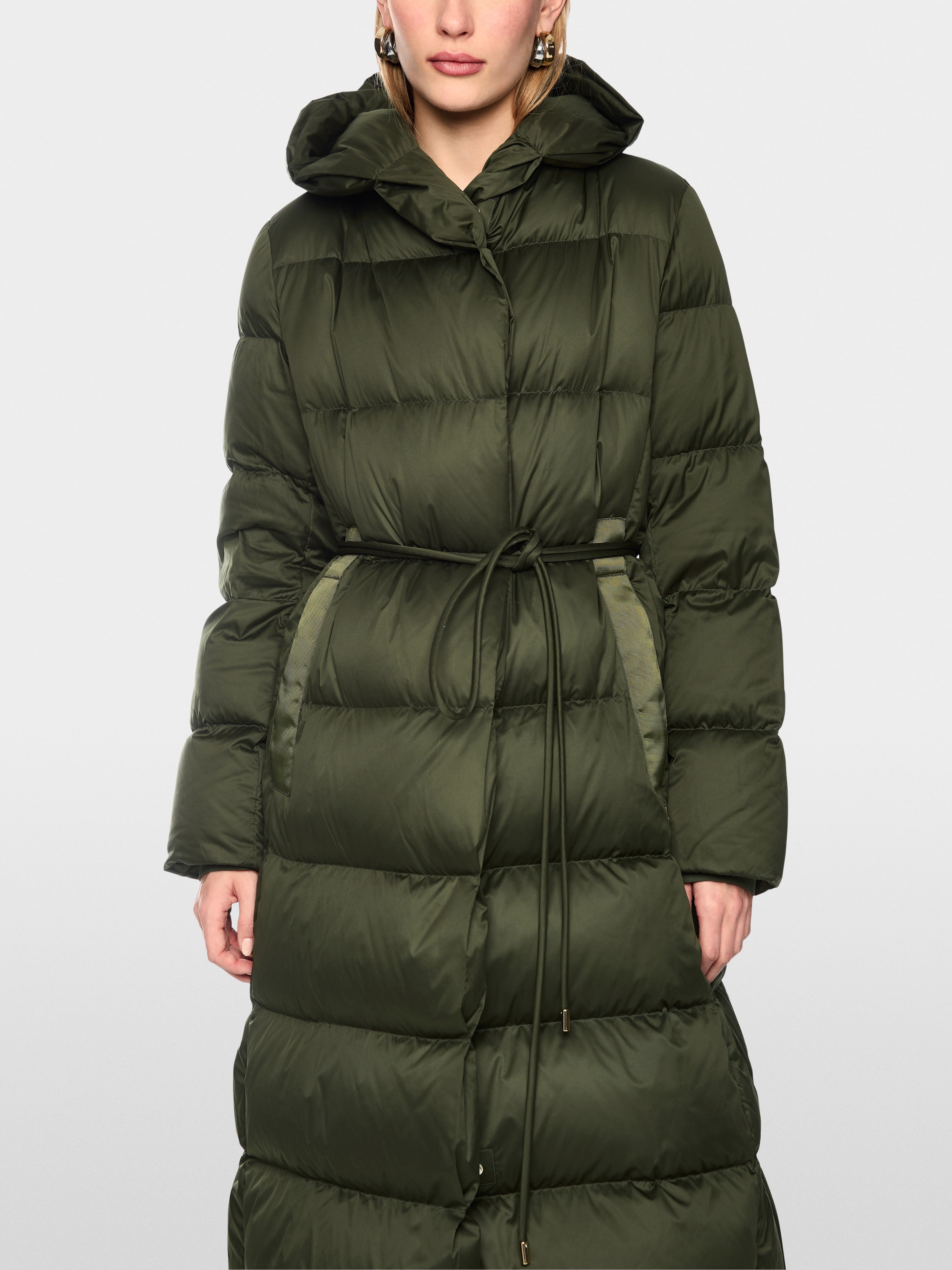 Long down coat with hood