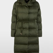 Long down coat with hood