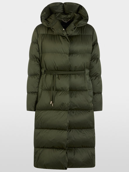 Long down coat with hood