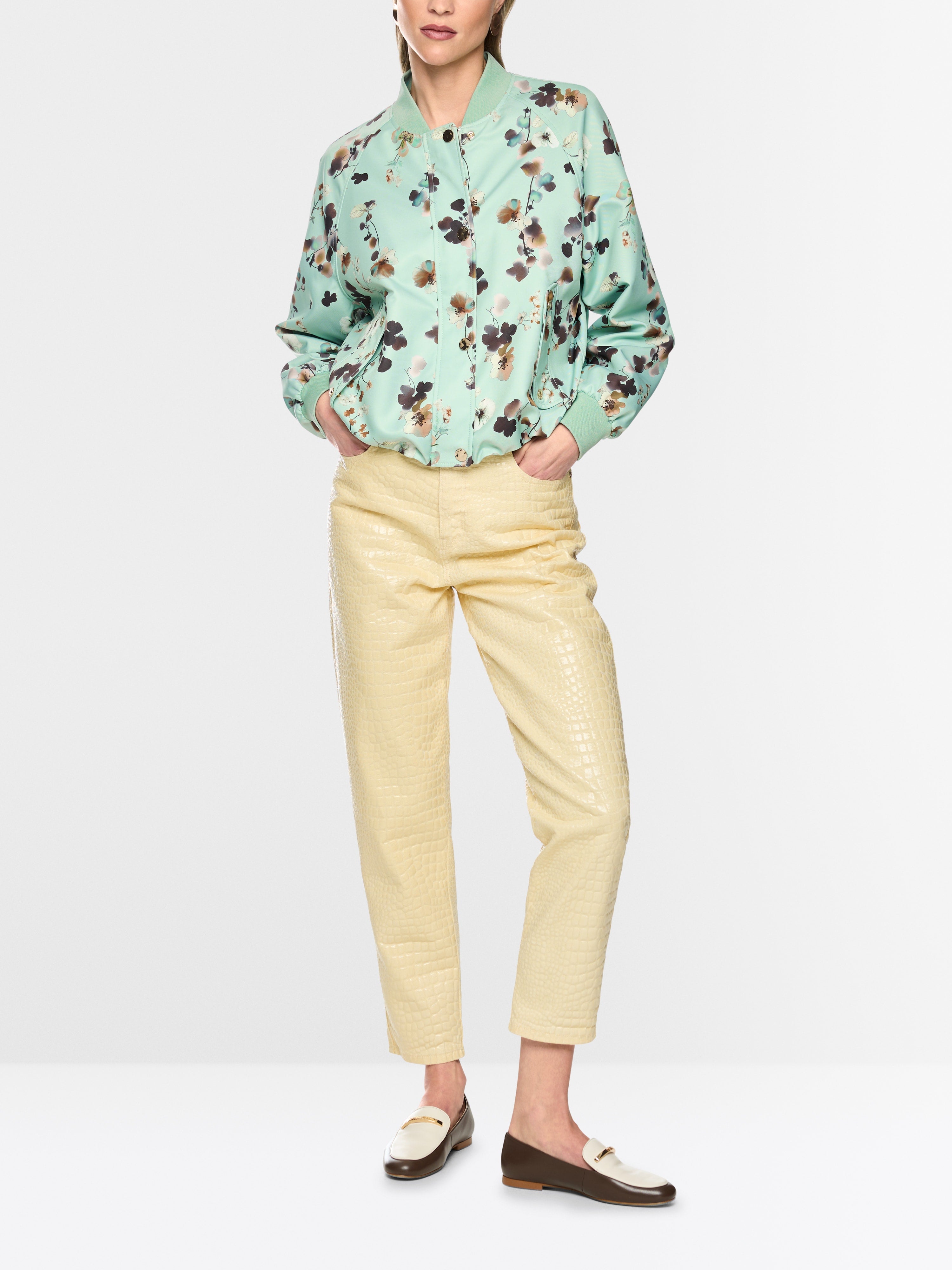 Blouson jacket with floral print