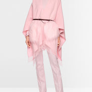 Cape with faux fur pockets