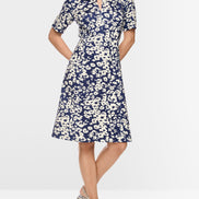 Short dress with all-over print