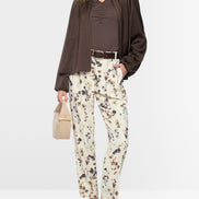 Flared jacket in shiny material