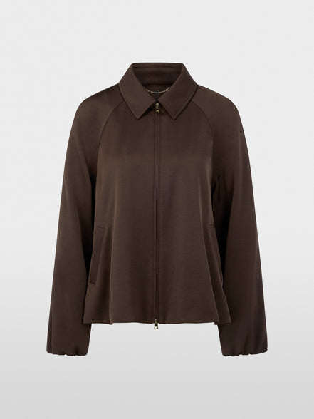 Flared jacket in shiny material