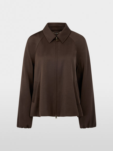 Flared jacket in shiny material