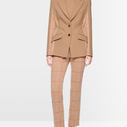 Two-button blazer with checked pattern