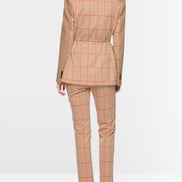 Two-button blazer with checked pattern