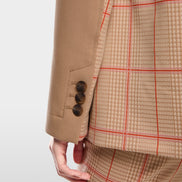 Two-button blazer with checked pattern