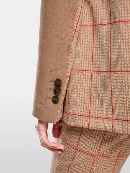 Two-button blazer with checked pattern