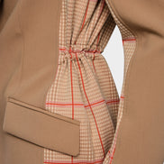 Two-button blazer with checked pattern