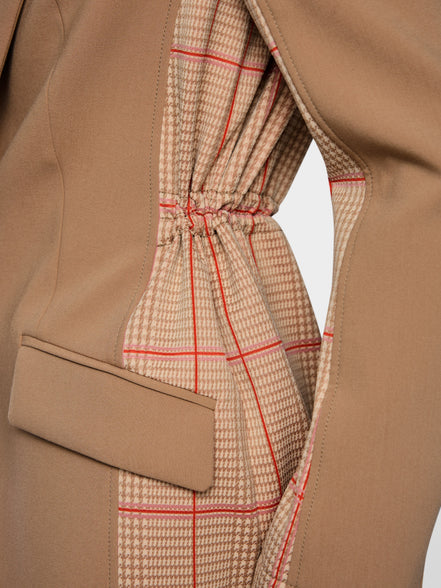 Two-button blazer with checked pattern