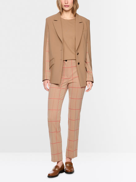Two-button blazer with checked pattern