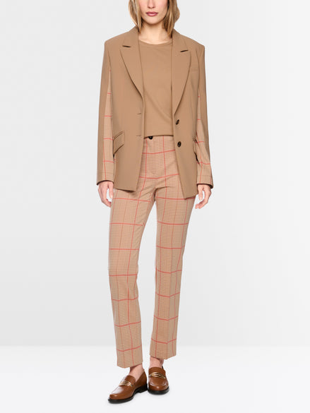 Two-button blazer with checked pattern