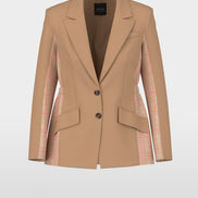 Two-button blazer with checked pattern