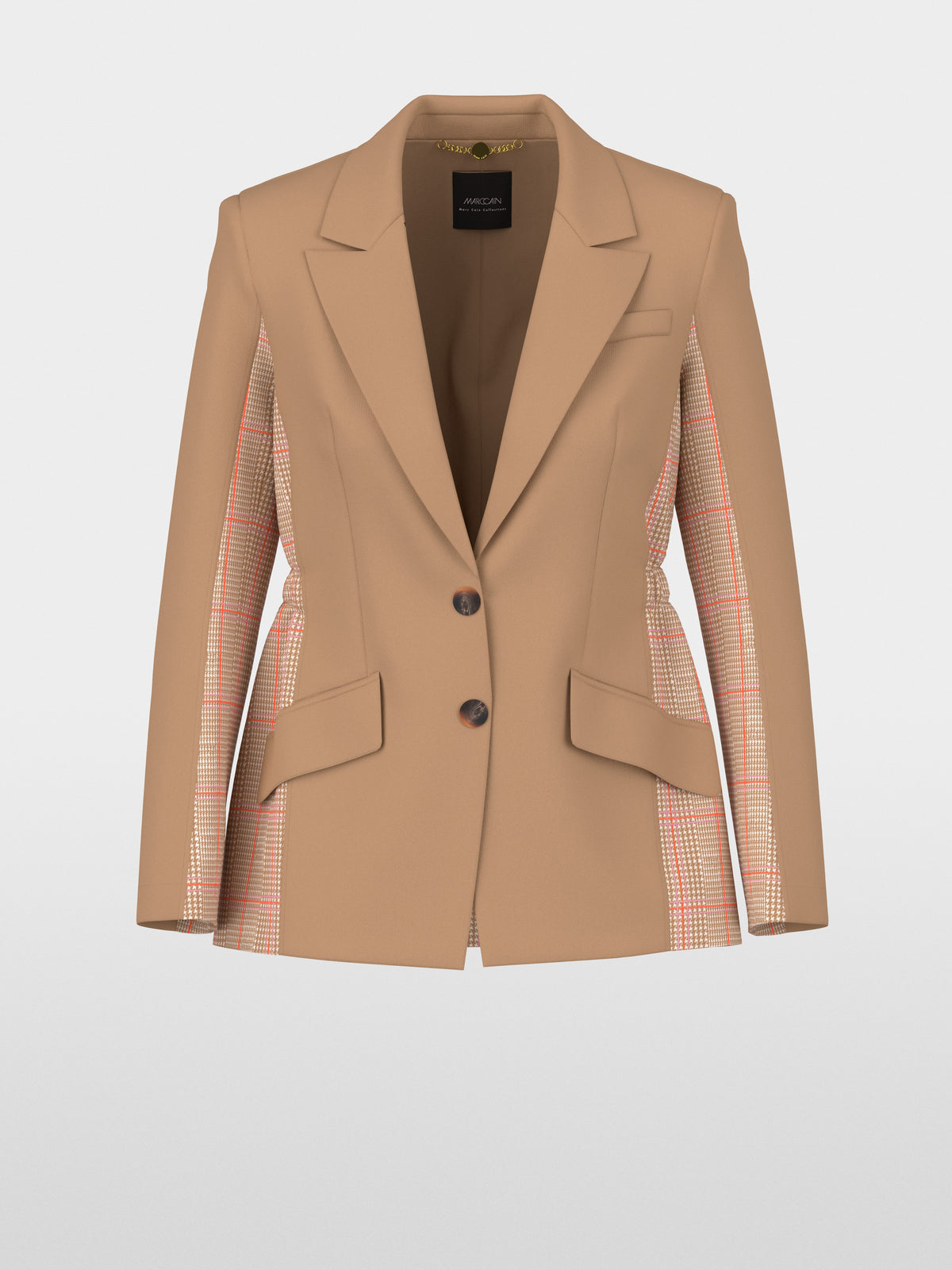 Two-button blazer with checked pattern