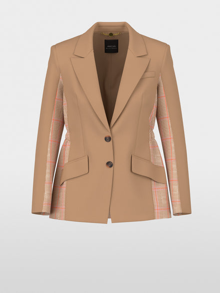 Two-button blazer with checked pattern