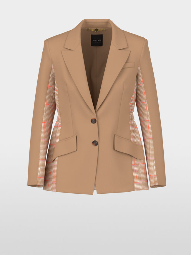 Two-button blazer with checked pattern