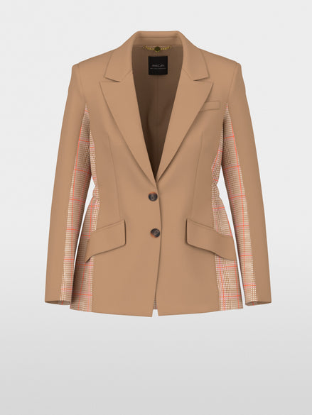 Two-button blazer with checked pattern