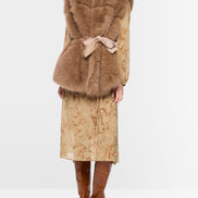 Faux fur waistcoat with quilted back