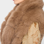 Faux fur waistcoat with quilted back