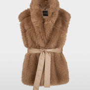 Faux fur waistcoat with quilted back