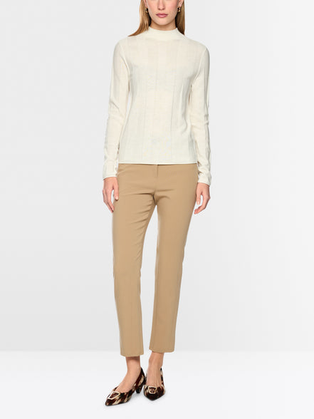 Slim-fit jumper with stand-up collar