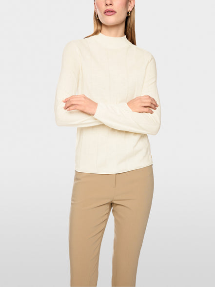 Slim-fit jumper with stand-up collar