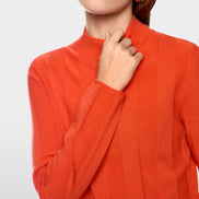 Slim-fit jumper with stand-up collar