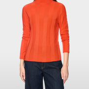 Slim-fit jumper with stand-up collar