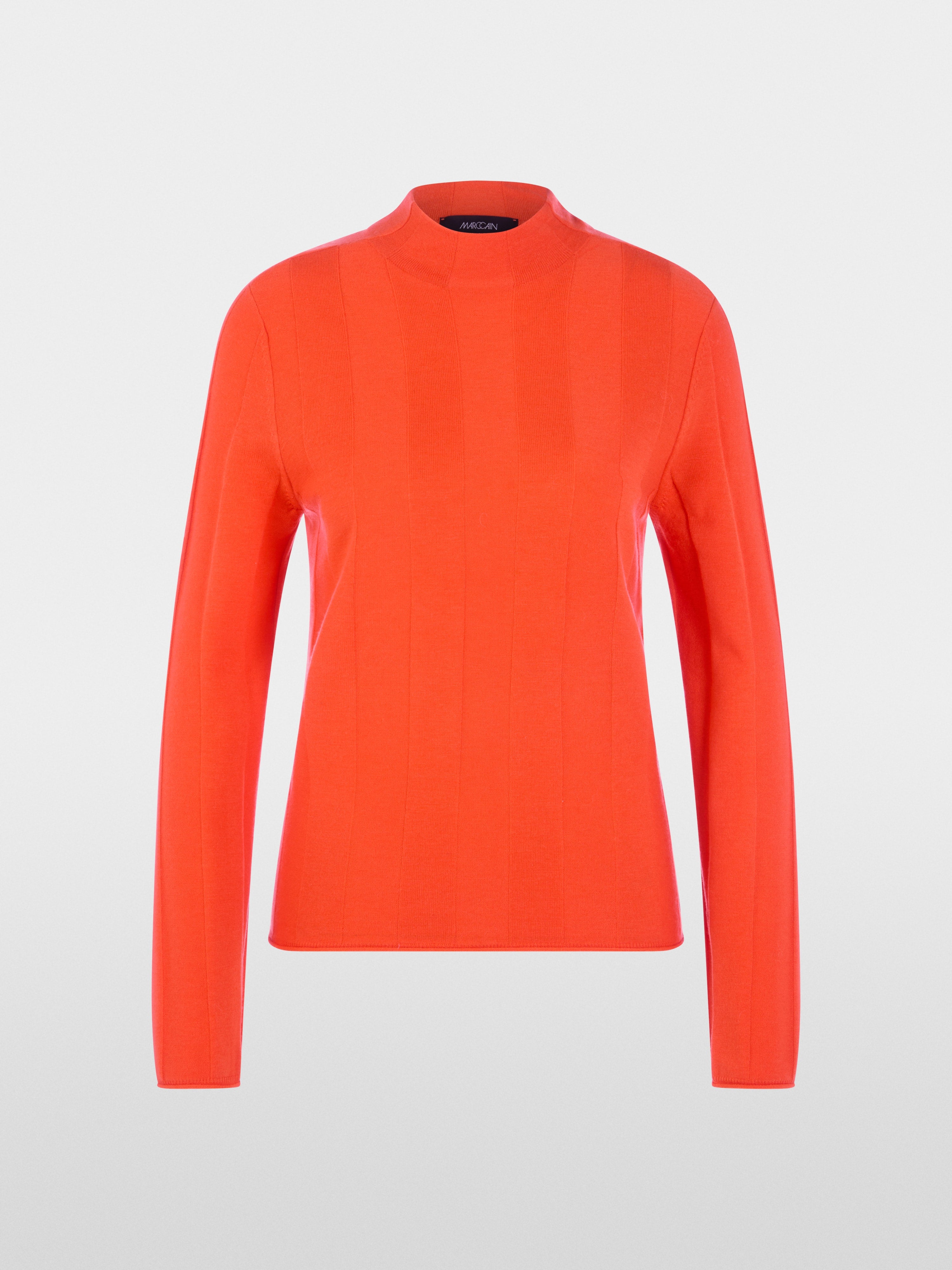Slim-fit jumper with stand-up collar