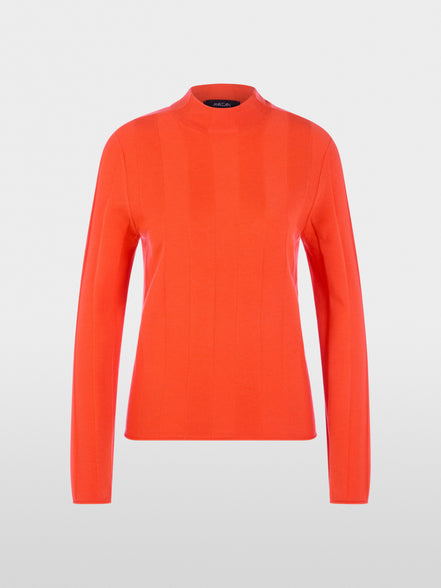 Slim-fit jumper with stand-up collar
