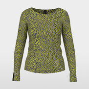 Long-sleeved shirt with leopard print