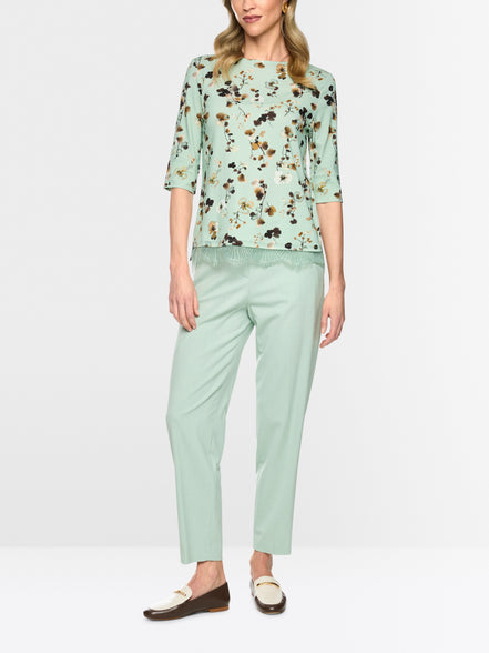 Floral shirt with lace trim
