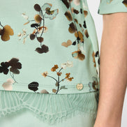 Floral shirt with lace trim