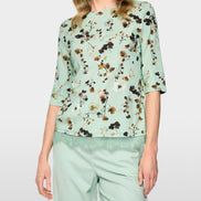 Floral shirt with lace trim