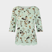 Floral shirt with lace trim