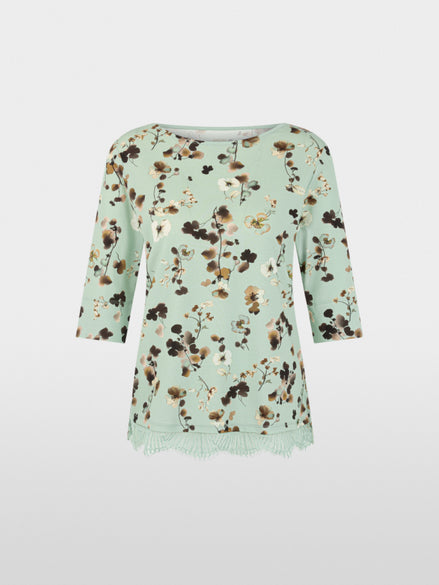 Floral shirt with lace trim