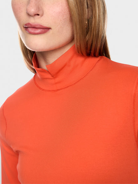 Basic shirt with stand-up collar