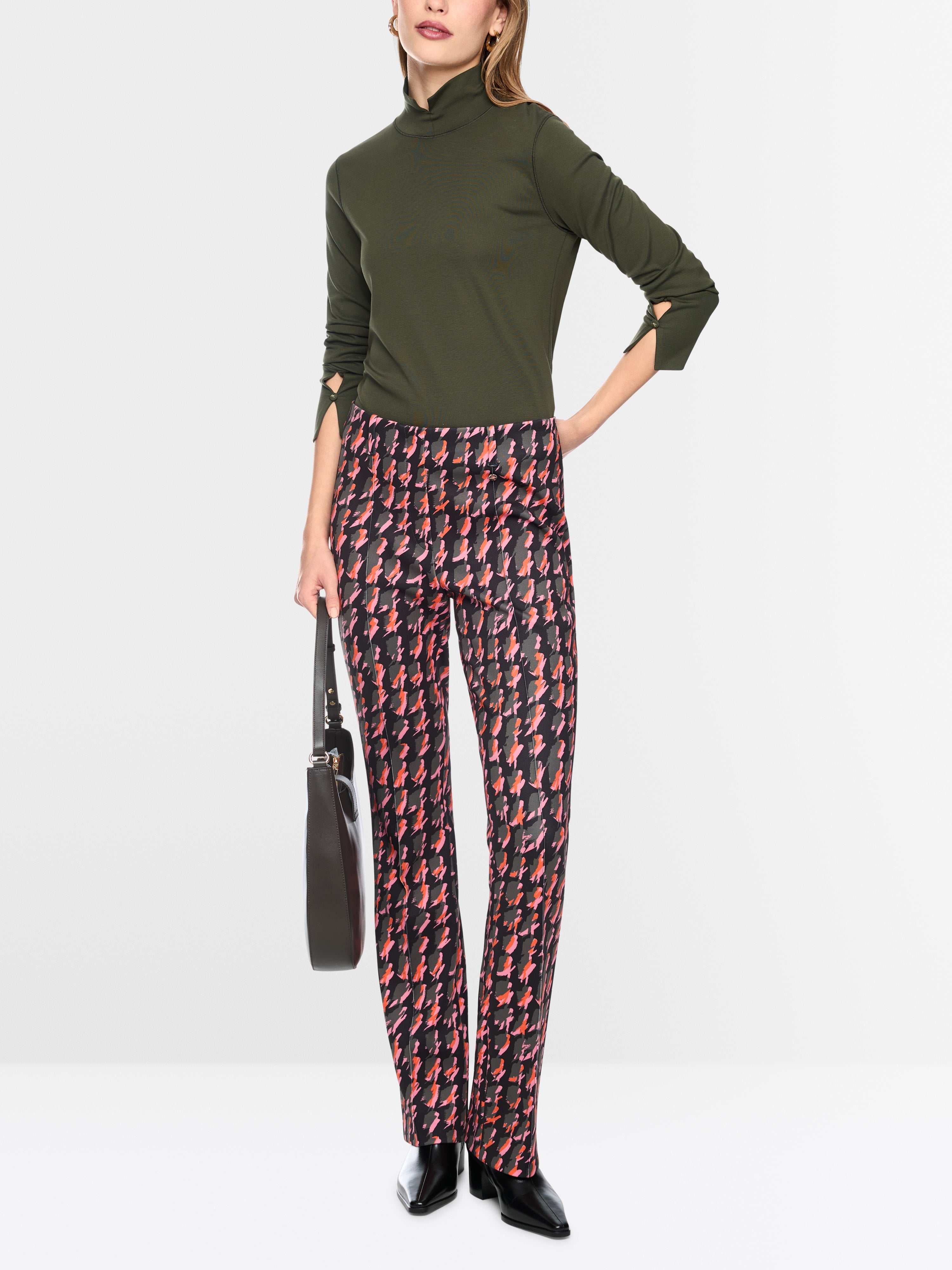 Basic shirt with stand-up collar