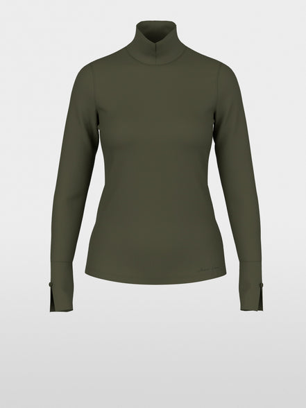 Basic shirt with stand-up collar