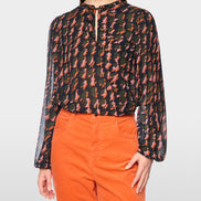 Abstract houndstooth blouse