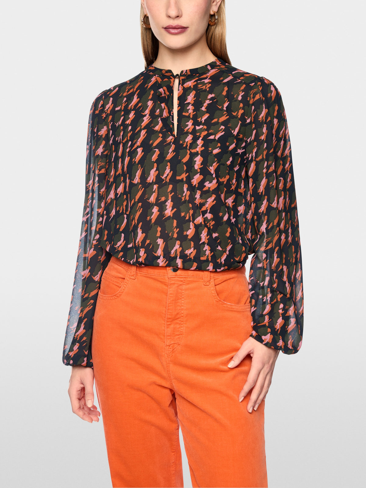 Abstract houndstooth blouse