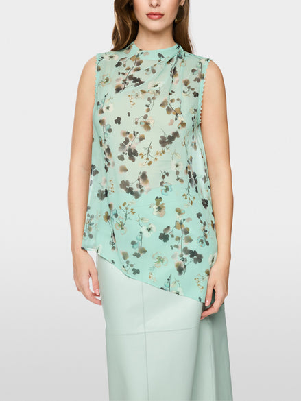Asymmetrical top with floral print