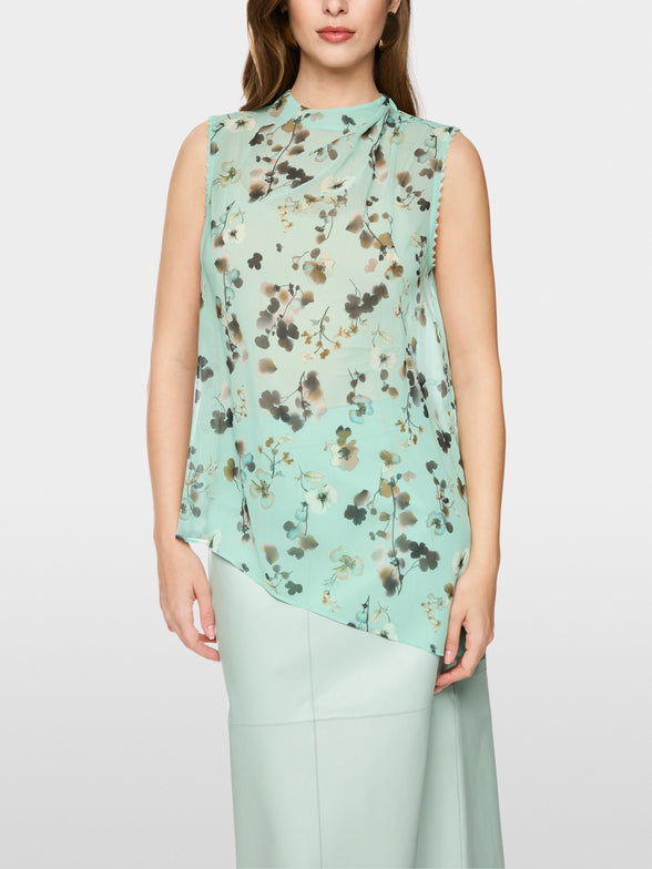 Asymmetrical top with floral print